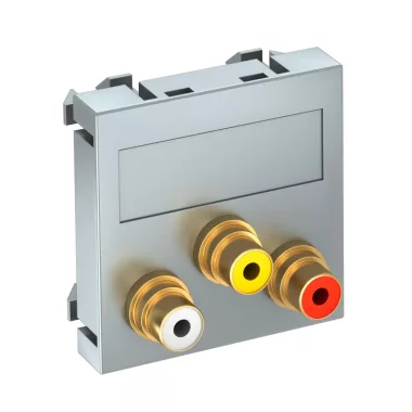 OBO 6105168 MTG-12R L AL1 Modul 45 Rca Csatlakozóaljzat hármas hüvely egyenes csatlakozás 