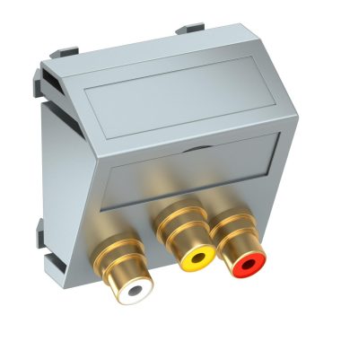 OBO 6105204 MTS-12R F AL1 Modul 45 Rca Csatlakozóaljzat hármas hüvely-hüvely 45x45mm feste