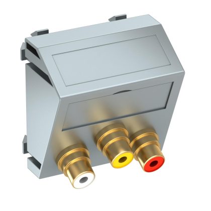 OBO 6105204 MTS-12R F AL1 Modul 45 Rca Csatlakozóaljzat hármas hüvely-hüvely 45x45mm feste