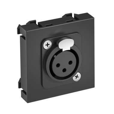 OBO 6105213 MTG-X3F L SWGR1 Modul 45 3 Pólusú Xlr Csatlakozó Aljzat hüvely egyenes csatlakozás 45x45mm szürkésfekete polikarbonát