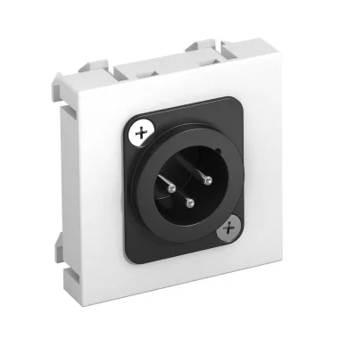 OBO 6105222 MTG-X3M L RW1 Modul 45 3 Pólusú Xlr Csatlakozó Aljzat dugó egyenes csatlakozás 45x45mm hófehér polikarbonát
