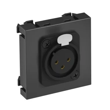 OBO 6105252 MTG-X3F S SWGR1 Modul 45 Xlr Fedlap csavaros csatlakozóhüvellyel 45x45mm szürkésfekete polikarbonát