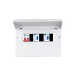   ELMARK fém elosztószekrény 100A-s fkapcsolóval, Fi relékkel (2x63A/30mA), 16 modul, 447x257x110mm