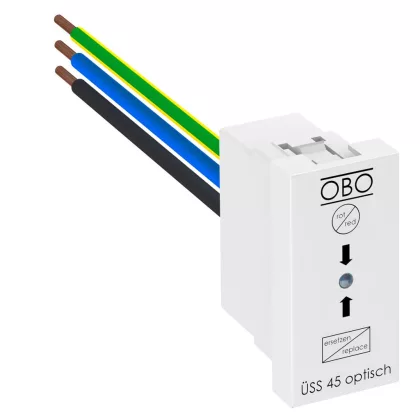   OBO 6117473 ÜSS 45-O-RW Túlfeszültségvédelem, Modul 45 optikai kijelzéssel hófehér