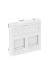OBO 6119202 DTG-2A RW1 Adatátviteli Csatlakozó 2 db A típusú csatlakozó modulhoz 45x45mm hófehér polikarbonát