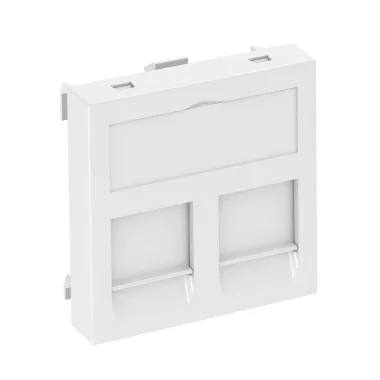 OBO 6119202 DTG-2A RW1 Adatátviteli Csatlakozó 2 db A típusú csatlakozó modulhoz 45x45mm hófehér polikarbonát