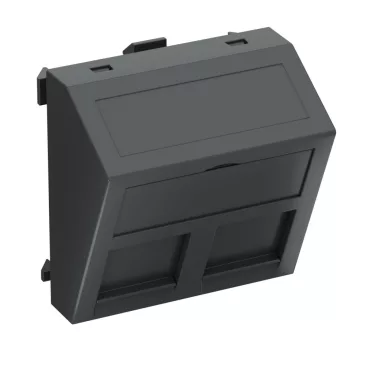 OBO 6119246 DTS-2B SWGR1 Adatátviteli Csatlakozó 2 db B típusú csatlakozó modulhoz 45x45mm szürkésfekete polikarbonát