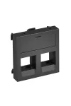 OBO 6119282 DTG-02C SWGR1 Adatátviteli Modul Tartó 2 db C típusú csatlakozómodulhoz 45x45mm szürkésfekete polikarbonát