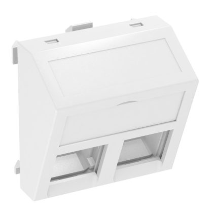   OBO 6119286 DTS-02C RW1 Adatátviteli Modul Tartó 2 db C típusú csatlakozómodulhoz 45x45mm hófehér polikarbonát