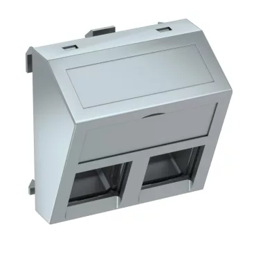 OBO 6119290 DTS-02C AL1 Adatátviteli Modul Tartó 2 db C típusú csatlakozómodulhoz 45x45mm festett alumínium polikarbonát