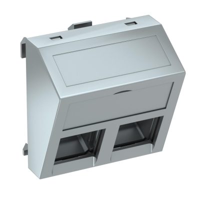   OBO 6119290 DTS-02C AL1 Adatátviteli Modul Tartó 2 db C típusú csatlakozómodulhoz 45x45mm festett alumínium polikarbonát