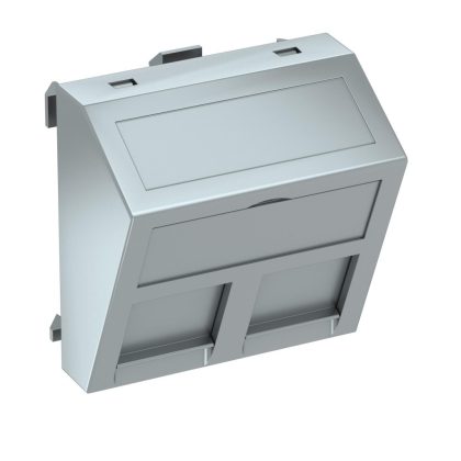   OBO 6119302 DTS-2RM AL1 Adatátviteli Modul Tartó 2 db RM típusú csatlakozómodulhoz 45x45mm festett alumínium polikarbonát