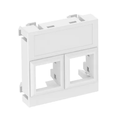 OBO 6119304 DTG-02LE RW1 Adatátviteli Modul Tartó Keret 2 db LE típusú csatlakozómodulhoz 45x45mm hófehér polikarbonát