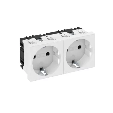 OBO 6120022 STD-D0 RW2 Csatlakozóaljzat 0°, Kettes védőérintkezős 250V, 10/16A hófehér polikarbonát