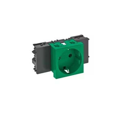 OBO 6120346 STD-D0C MZGN1 Csatlakozóaljzat 0°, 1-Es védőérintkezős, Rapid 45-höz 250V, 10/16A zöld polikarbonát