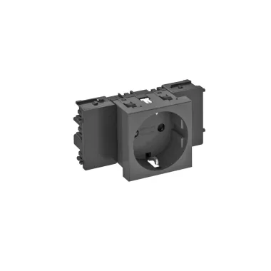 OBO 6120350 STD-D0C SWGR1 Csatlakozóaljzat 0°, 1-Es védőérintkezős, Rapid 45-höz 250V, 10/16A szürkésfekete polikarbonát