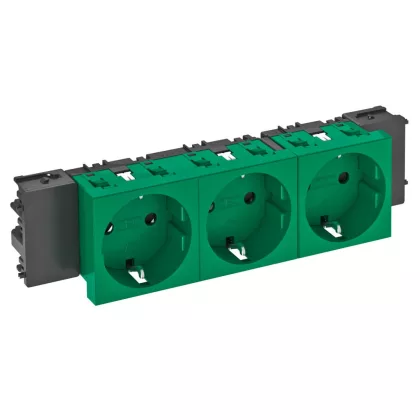   OBO 6120386 STD-D0C MZGN3 Csatlakozóaljzat 0°, 3-As védőérintkezős, Rapid 45-höz 250V, 10/16A zöld polikarbonát