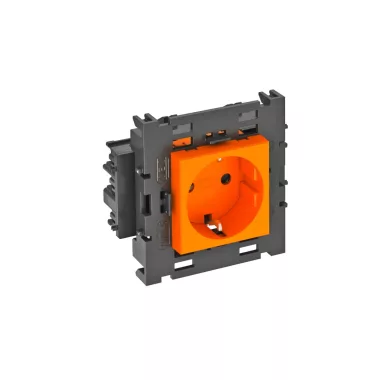 OBO 6120414 STD-D0C8 ROR1 Csatlakozóaljzat 0°, Egyes védőérintkezős, Rapid 80-hoz 250V, 10/16A narancssárga polikarbonát