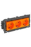 OBO 6120454 STD-D0C8 ROR3 Csatlakozóaljzat 0°, Hármas védőérintkezős, Rapid 80-hoz 250V, 10/16A narancssárga polikarbonát