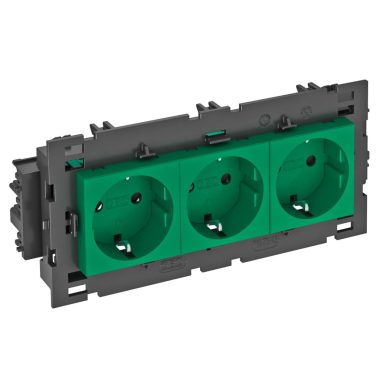 OBO 6120456 STD-D0C8 MZGN3 Csatlakozóaljzat 0°, Hármas védőérintkezős, Rapid 80-hoz 250V, 