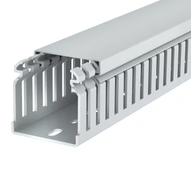 OBO 6178585 LKVH 50050 Vezetékrendező Csatorna halogénmentes 50x50x2000mm világosszürke Polikarbonát/Akrilnitril-butadién-sztirol