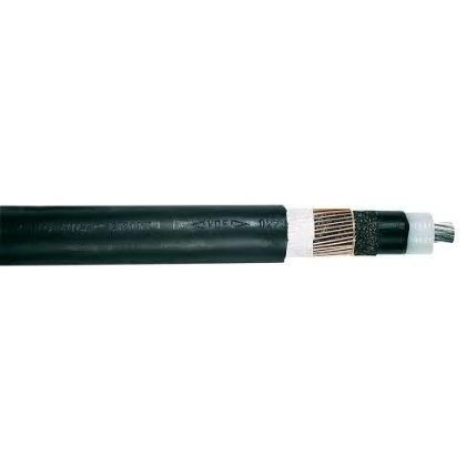    NA2XS (F) 2Y 1x150 / 25mm2 Cablu de aluminiu ecranat cu strat de impermeabilizare (manta PE, izolație  plasa) RM 12 / 20kV negru