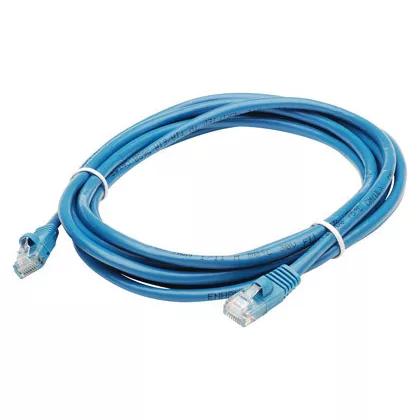 LEGRAND 632743 patch kábel RJ45-RJ45 Cat5e árnyékolt (F/UTP) PVC 5 méter világos kék d: 6mm AWG26 Linkeo