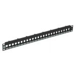   LEGRAND 632790 üres keystone patch panel 1U-19" árnyékolatlan (UTP) 24xRJ45 port fogadására fekete Linkeo