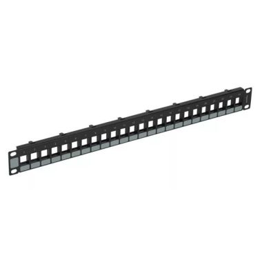 LEGRAND 632790 üres keystone patch panel 1U-19" árnyékolatlan (UTP) 24xRJ45 port fogadására fekete Linkeo