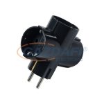 COMMEL 6338-4 T elosztó, hármas, 250V, 16A, 3500W, fekete