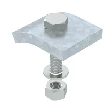 OBO 6355226 KWS 10 FT Rögzítő Szöglet hatlapfejű csavarral,h = 10 mm 60x50mm merítetten tűzihorganyzott acél