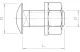 OBO 6407528 FRS 10X25 F Félgömbfejű Csavar alátéttel és anyával M10x25mm tűzihorganyzott acél