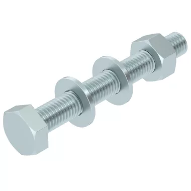 OBO 6418250 SKS 10X80 F Hatlapfejű Csavar anya + alátétek + rugós alátét M10x80mm tűzihorganyzott acél
