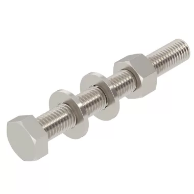 OBO 6418368 SKS 12x100 A2 Hatlapfejű Csavar anya + alátétek + rugós alátét M12x100mm rozsdamentes acél