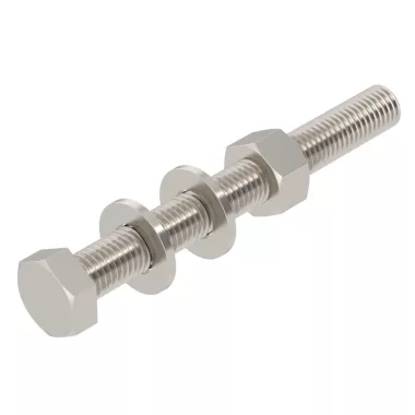 OBO 6418376 SKS 12x110 A2 Hatlapfejű Csavar anya + alátétek + rugós alátét M12x110mm rozsdamentes acél
