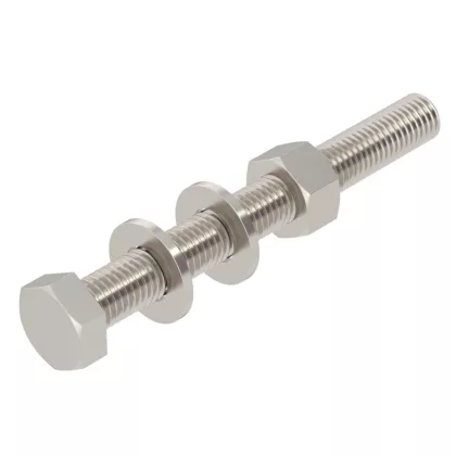   OBO 6418376 SKS 12x110 A2 Hatlapfejű Csavar anya + alátétek + rugós alátét M12x110mm rozsdamentes acél