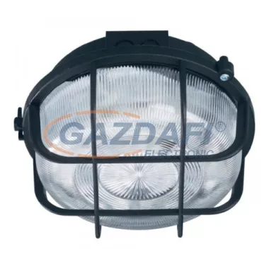 COMMEL 66001 műanyag rácsos kerek hajólámpa, fekete, E27, 100W, IP44 COMMEL 66001 műanyag rácsos kerek hajólámpa, fekete, E27, 100W, IP44