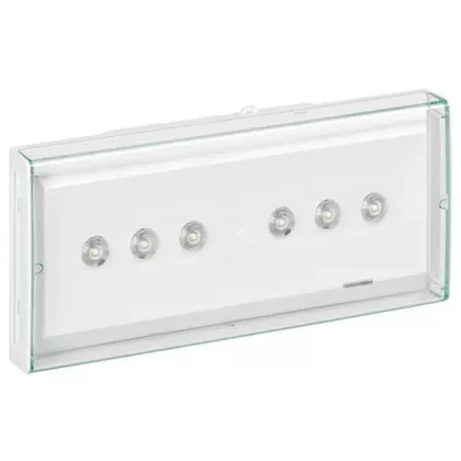   LEGRAND 661190 U34 LED tartalékvilágítási lámpatest 3 óra üzemidő, opál búrával, állandó üzemmódú/készenléti üzemmódú, 200 Im- 3 óra