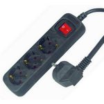   GAO 6628H Asztali elosztó 3-as kapcsolóval, 1,4m, 3x1.0, fekete