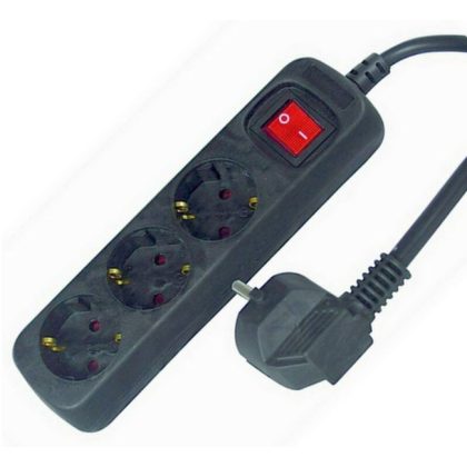   GAO 6628H Desktop distributor with switch 3, 1.4m, 3x1.0, black