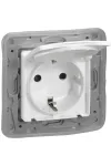 LEGRAND 664532 Niloé 2P+F dugalj csatlakozóaljzat csapófedeles körömmel fehér gyermekvédelemmel