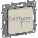   LEGRAND 664608 Niloé kettős váltóérintkezős nyomó, körömmel, bézs