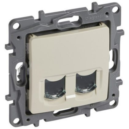 LEGRAND 664876 Niloé 2xRJ45 Cat.6 STP aljzat, csavaros, köröm nélkül, bézs
