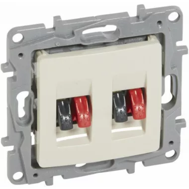 LEGRAND 664881 Niloé hangszóró-csatlakozóaljzat (2 kivitelezéssel), köröm nélkül, bézs