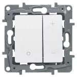   LEGRAND 665114 Niloé fényerőszabályzó 3-400W fehér, izzó, halogén, dimmelhető kompakt fénycső, dimmelhető LED, 2 vez