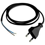   GAO 6778H connecting cable with "MTL" euro plug, 1.5m H03VVH2-F, 6A, 2300W, 2x0.75mm2, black, 230V
