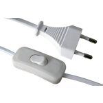   GAO 6781H Switch Connection Cable "MTL" with Euro Plug, 1.5m H03VVH2-F, 2A, 460W, 2x0.75mm2, White, 250V