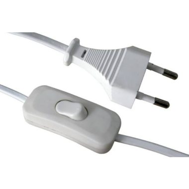 Cablu de conectare cu intrerupator GAO 6781H "MTL" cu mufa euro, 1.5m H03VVH2-F, 2A, 460W, 2x0.75mm2, alb, 250V