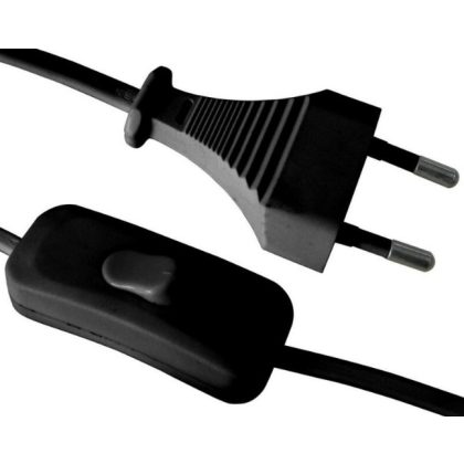   Cablu de conectare cu intrerupator GAO 6782H "MTL" cu mufa euro, 1.5m H03VVH2-F, 2A, 460W, 2x0.75mm2, negru, 250V