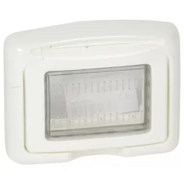 LEGRAND 680632 Plexo 55 keret membrános csapófedéllel, 3 modulos, Program Mosaichoz, fehér